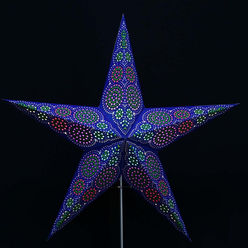 Rondo purple  - Faltbarer Leuchtstern, Weihnachtsstern aus Papier mit 5 Zacken, 60 cm
